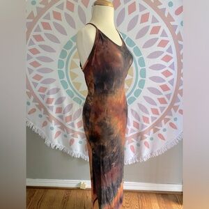 Buttery Smoke Rust Black Tie Dye Dress